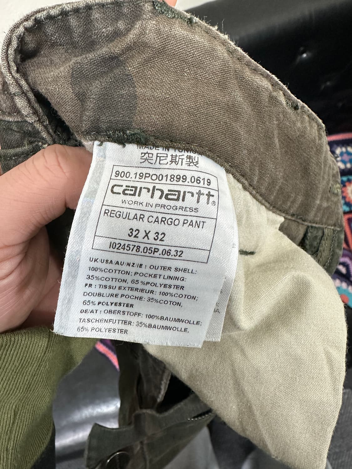 칼하트 WIP 카모플라쥬 카고 팬츠 32 상품이미지9