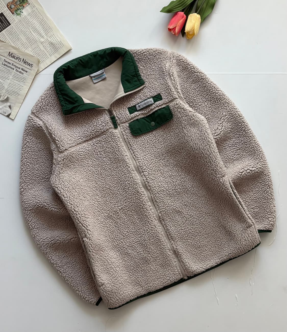 컬럼비아 베이지 플리스 후리스 상품이미지1