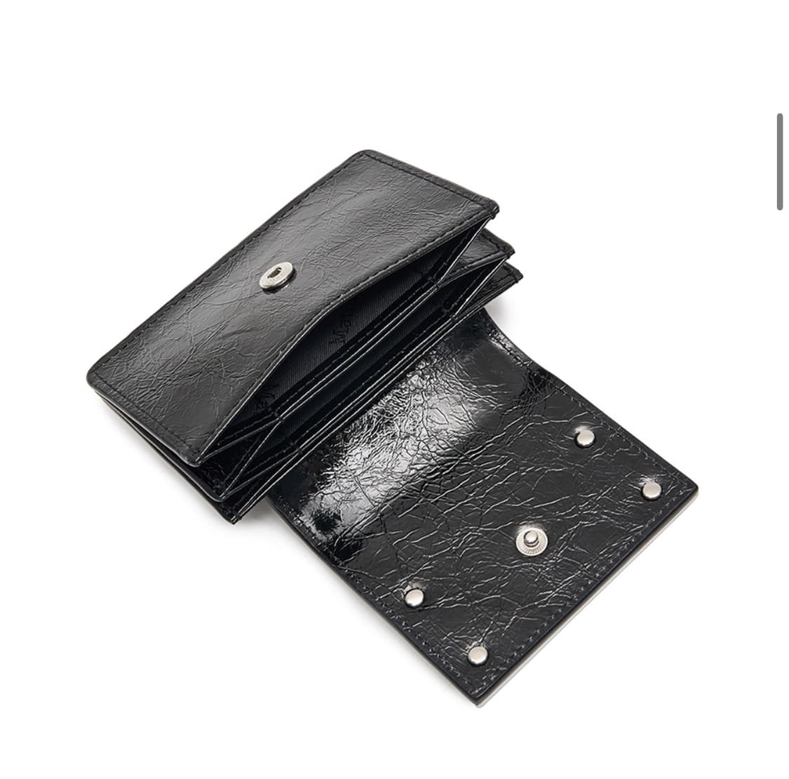 마뗑킴 GLAZED ACCORDION WALLET IN BLACK 상품이미지3