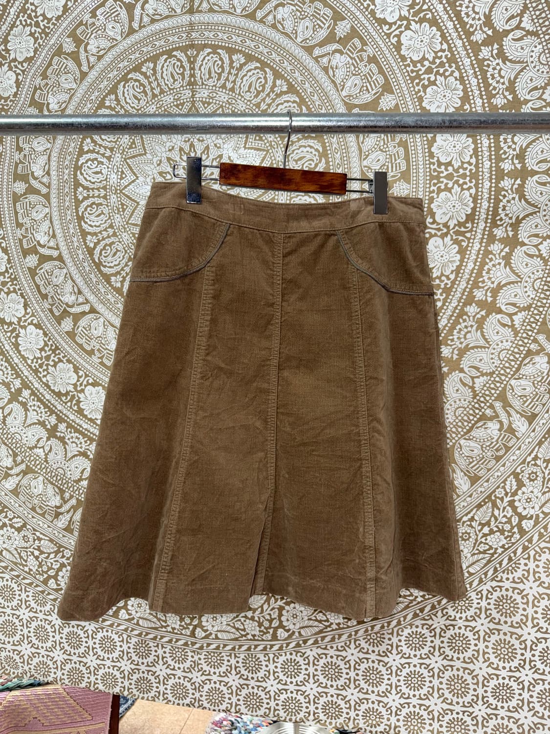 빈티지 여성 벨벳 미디스커트  상품이미지3