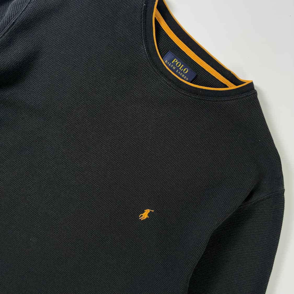 Polo  폴로 랄프로렌 자수 코튼 블랙 와플 롱슬리브 니트  상품이미지3