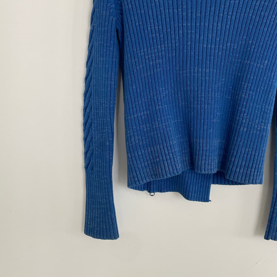 아르마니 익스체인지 블루 골지 코튼 라이더 자켓 Y2K 상품이미지6