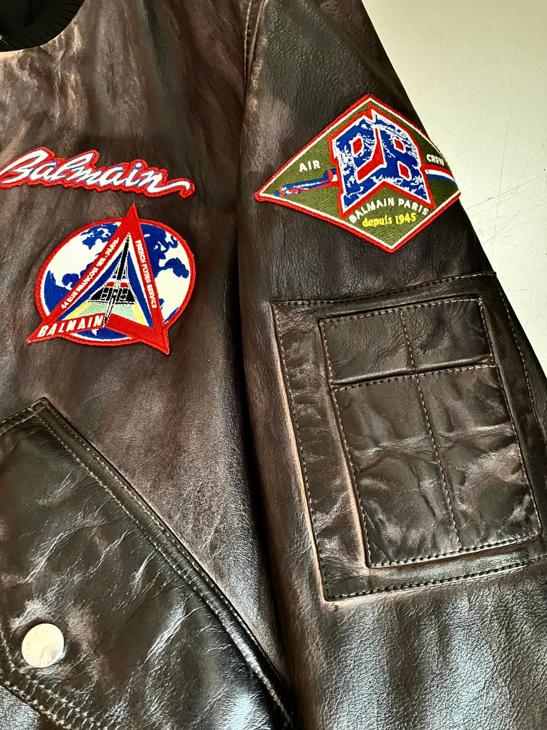 발망 워싱 가죽자켓 상품이미지4