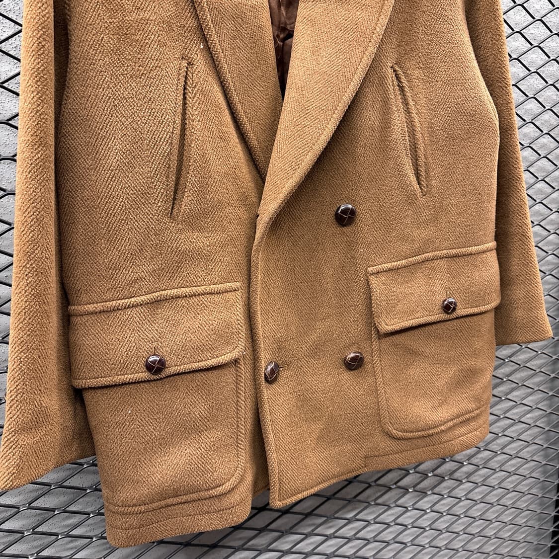 티벳 헌팅 블레이져 울 코트 핸드포켓 퓨어울 디테일 브라운 상품이미지5