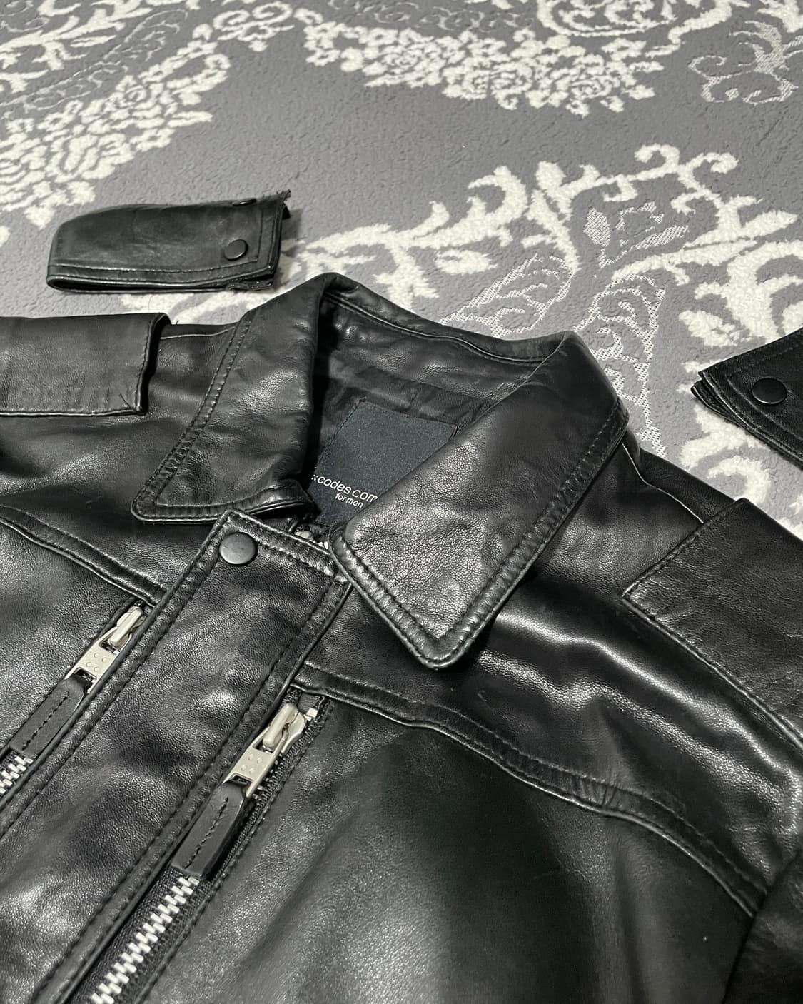 Codes Combine Leather Rider Jacket  상품이미지3