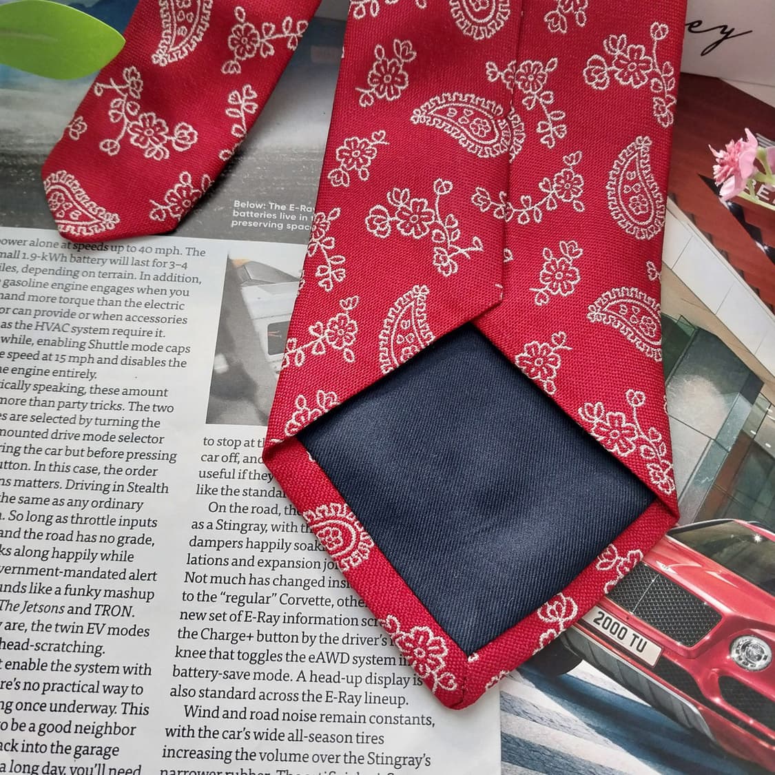 알테아 실크 레드 페이즐리 자카드 넥타이 9.6cm A+등급 K1438
 상품이미지8