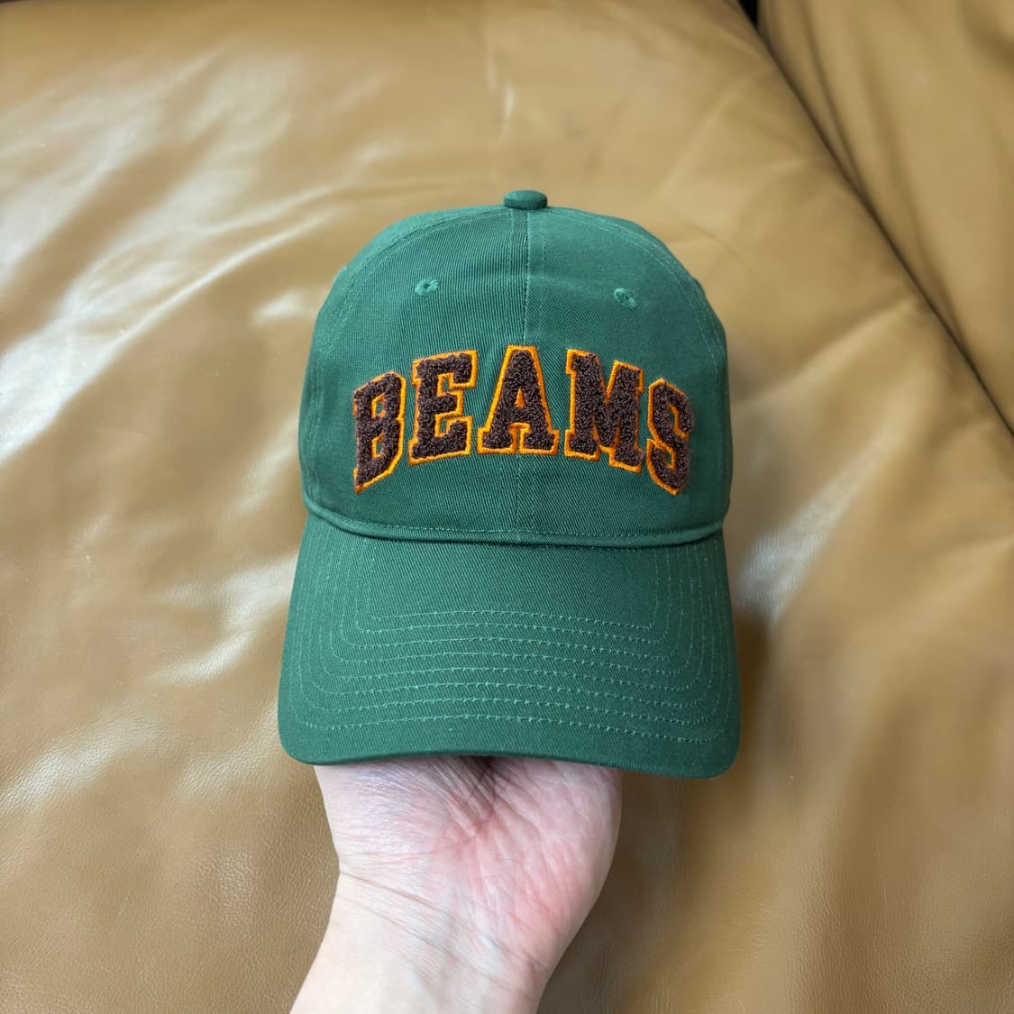 Beams 빔스 빔즈 6패널 볼캡 모자 워시드 그린 상품이미지2