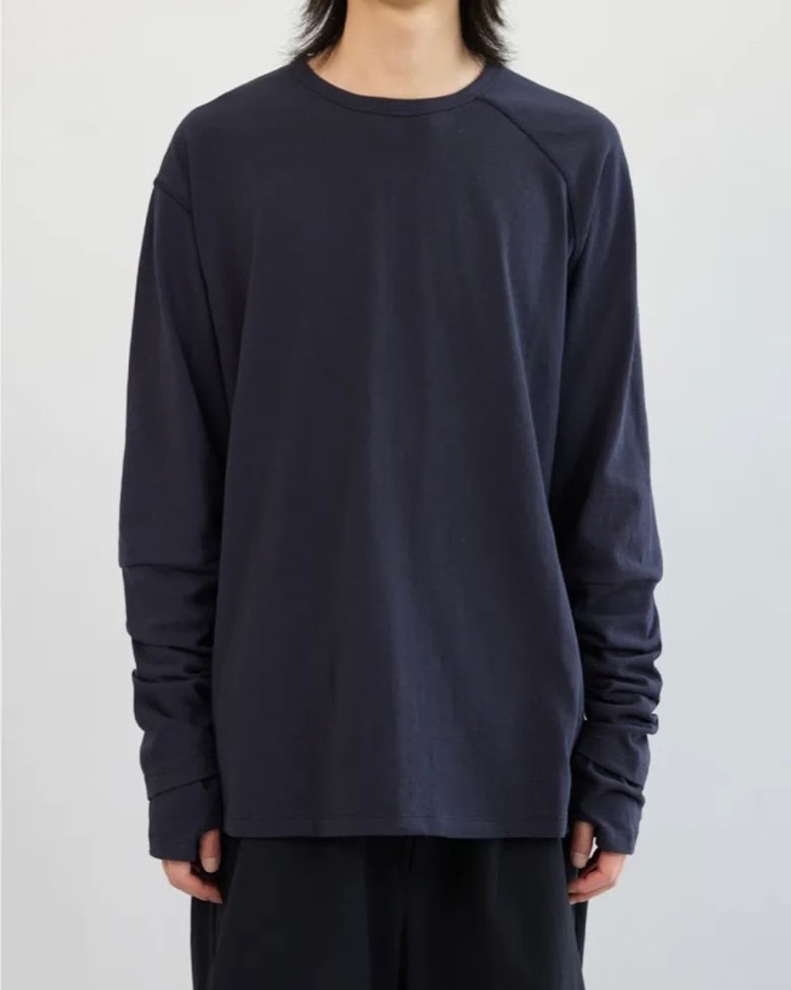 [해칭룸] 더블 슬리브 티 블루 차콜 상품이미지3