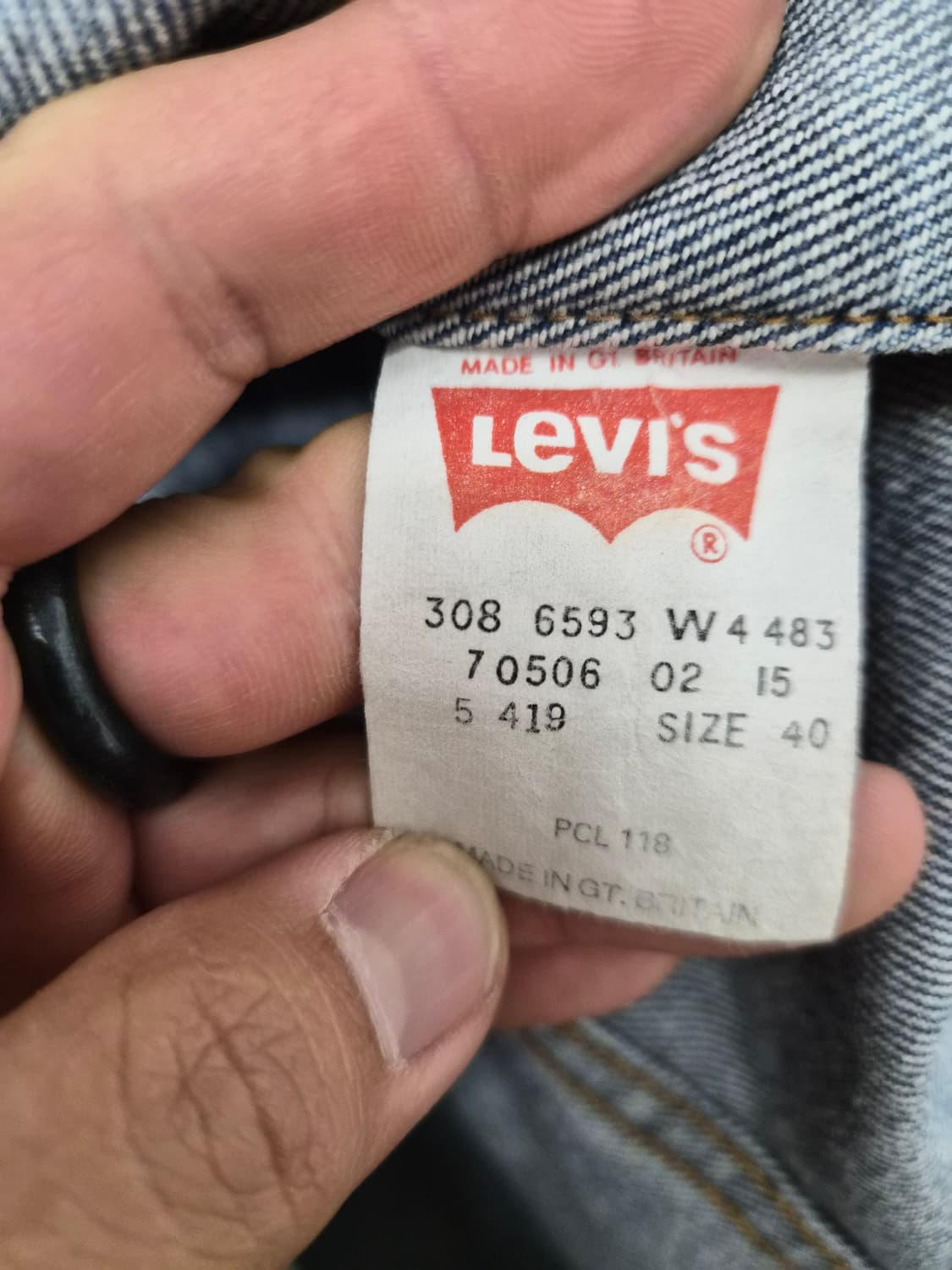 40) 리바이스 90년대 영국생산 3세대 트러커 자켓 팝니다 상품이미지4