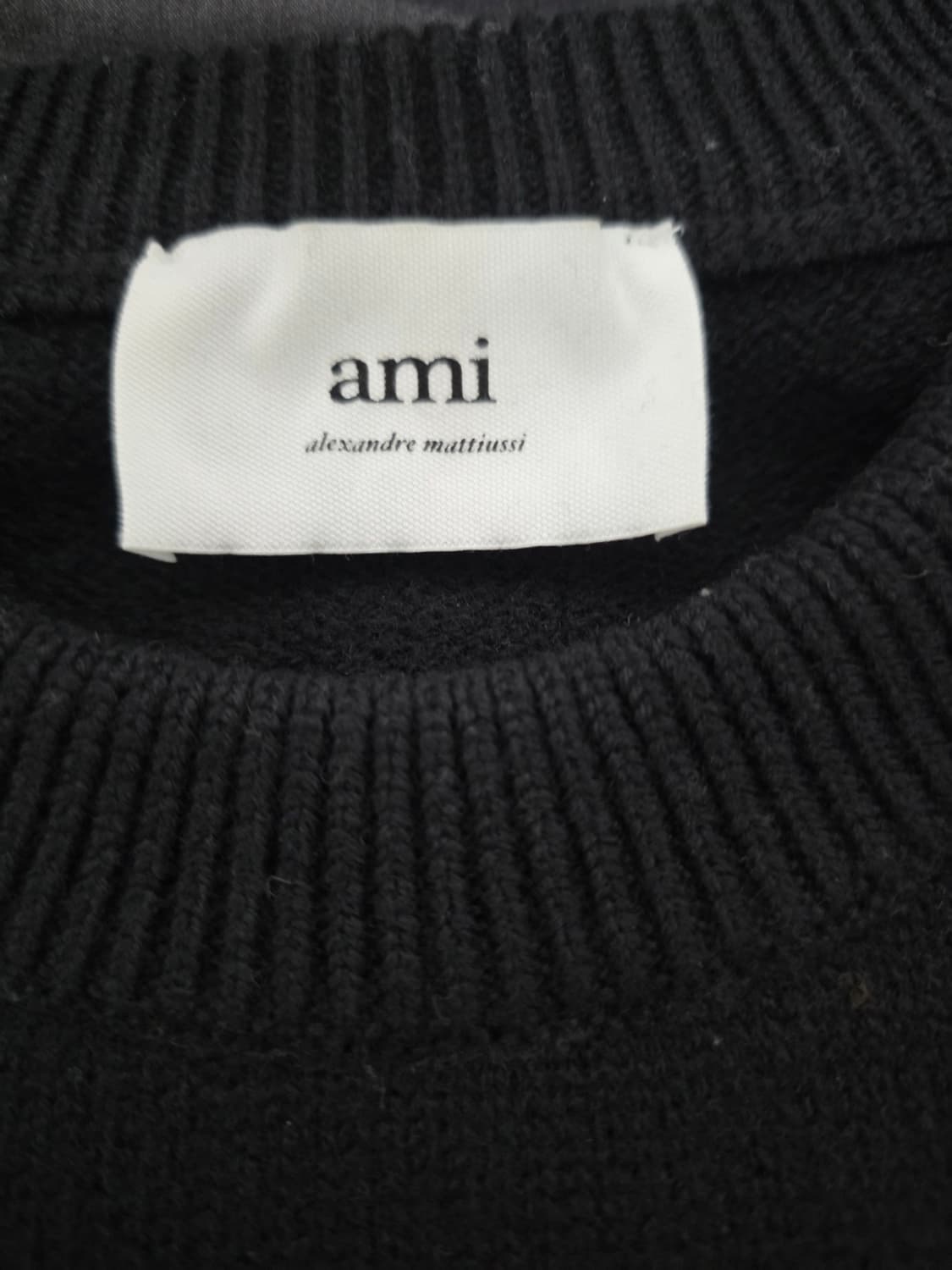 아미 빅 하트 오버사이즈 인타르시아 스웨터 블랙 레드 L 상품이미지3