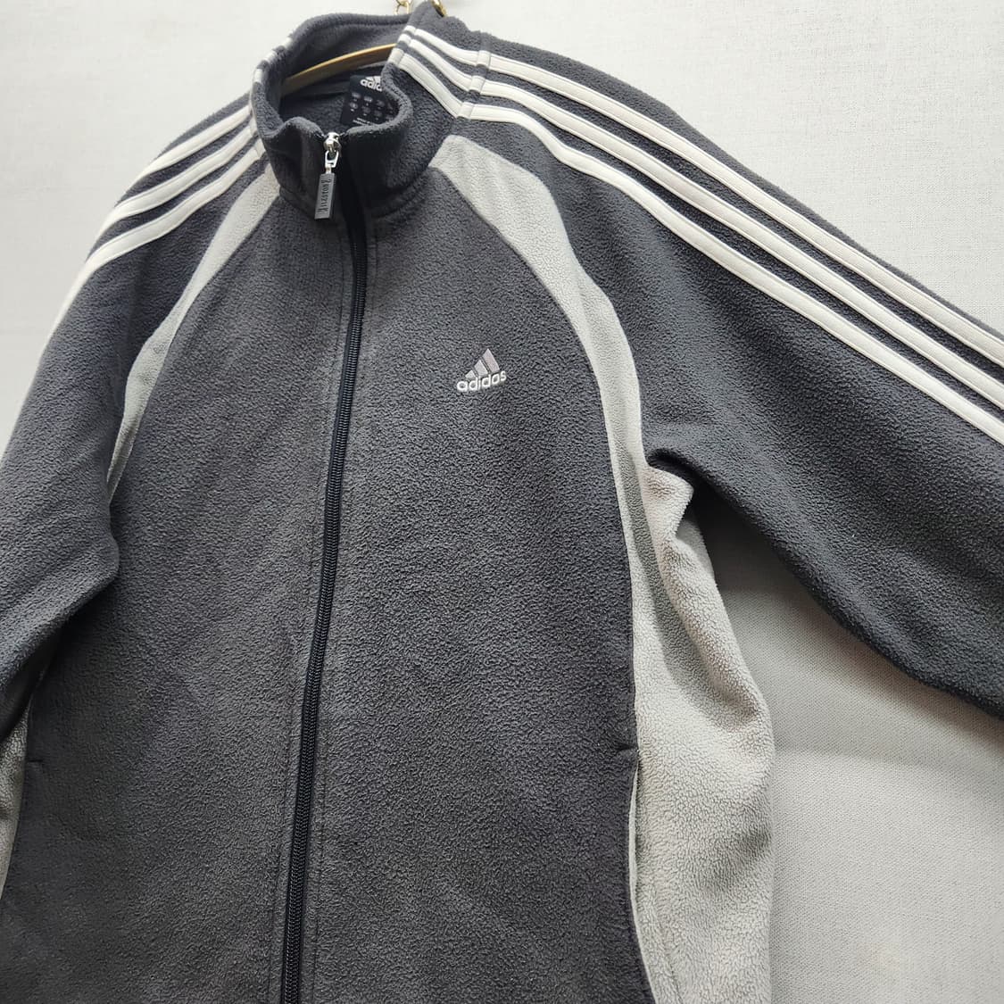 아디다스 로고 삼선 플리스 자켓 M(L) 상품이미지3