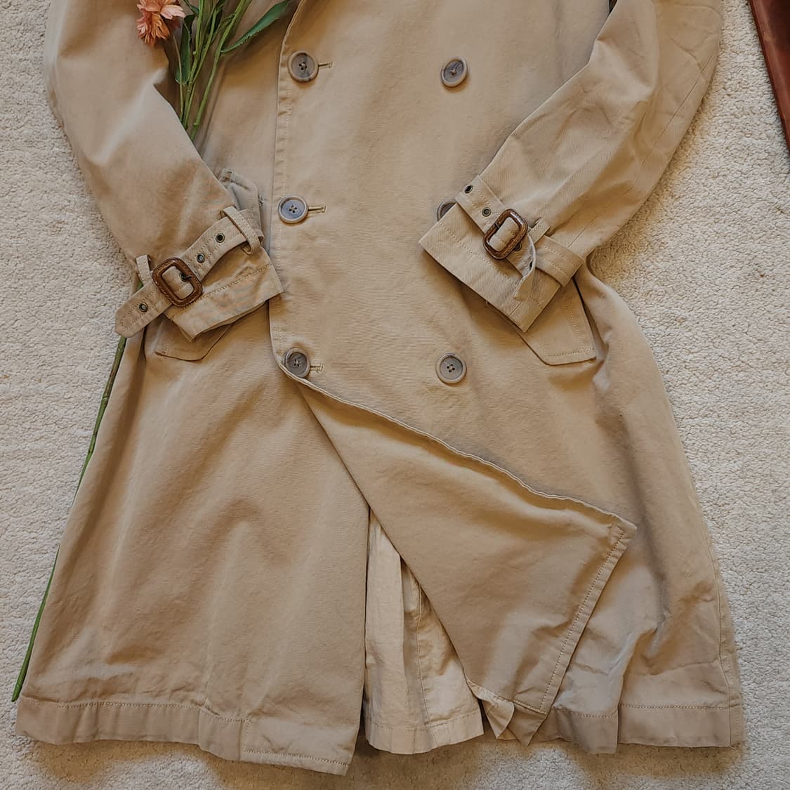 폴로 랄프로렌 여성용 코튼 더블 트렌치 코트 2 상품이미지4