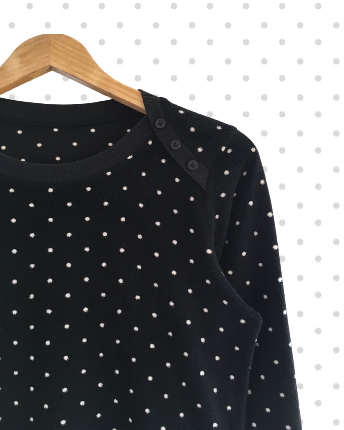 vintage dot button shoulder knit black 상품이미지6