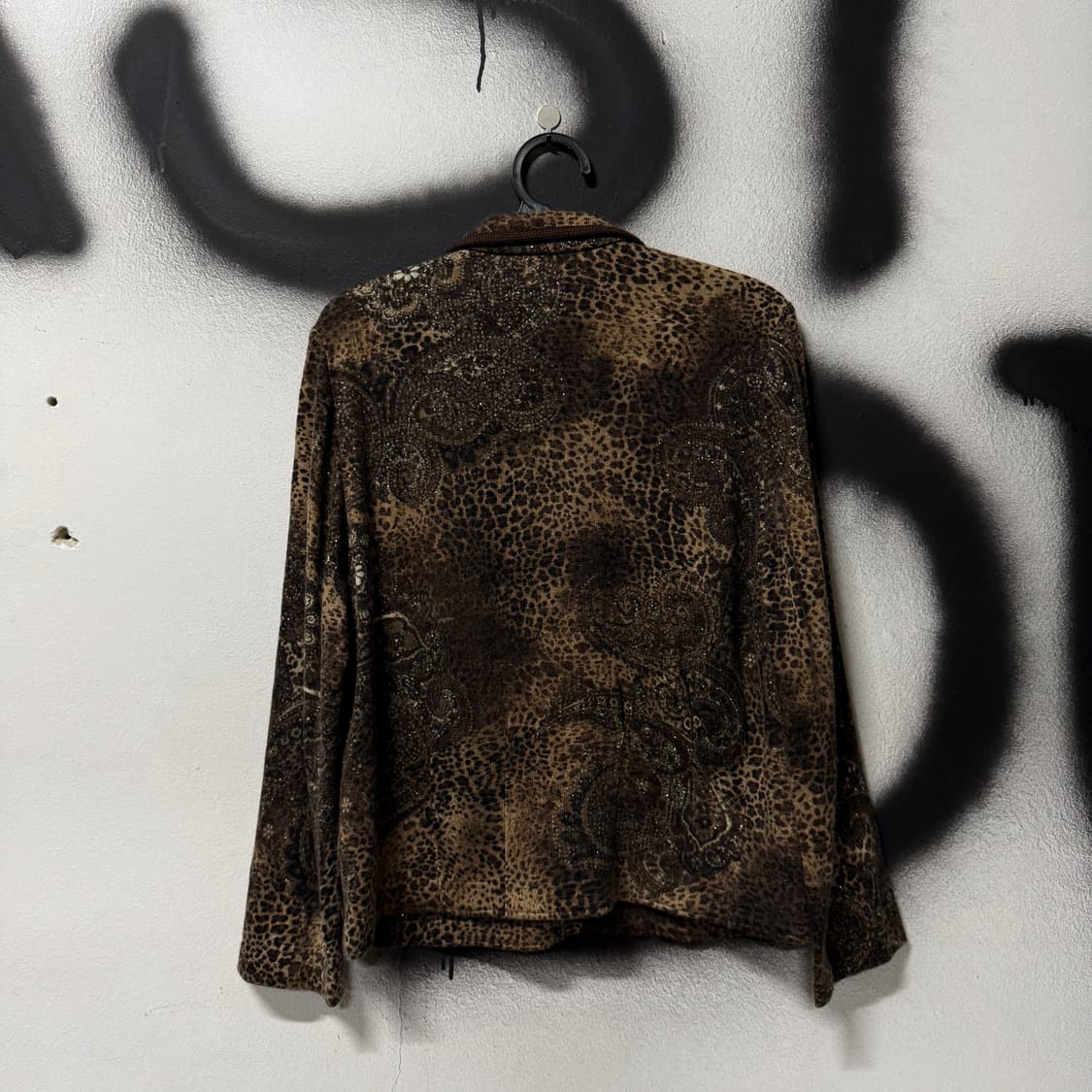 VTG 빈티지 레오파드 큐빅 디테일 라인 블라우스 자켓 상품이미지2