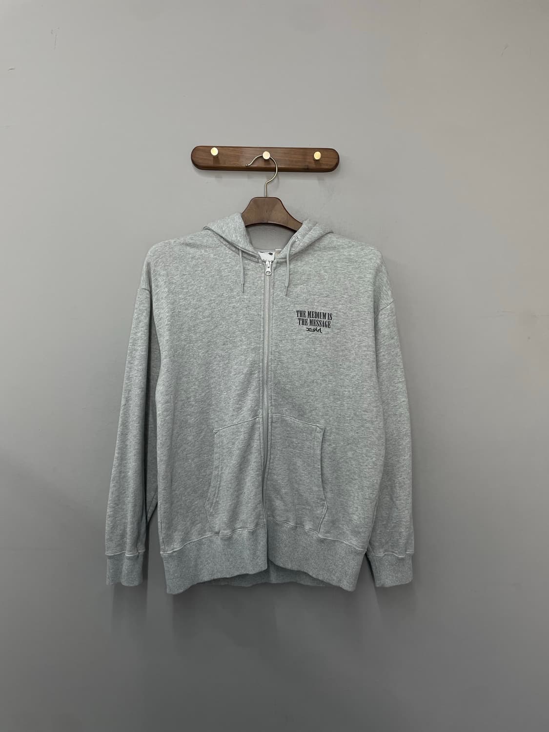 X-girl 빈티지 프린팅 그레이 후드집업 H2580 상품이미지2