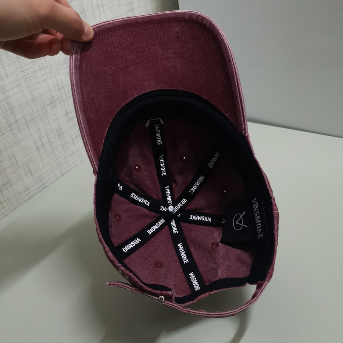 빈스모크 OV 워싱 볼캡 모자 버건디 희귀 상품이미지6