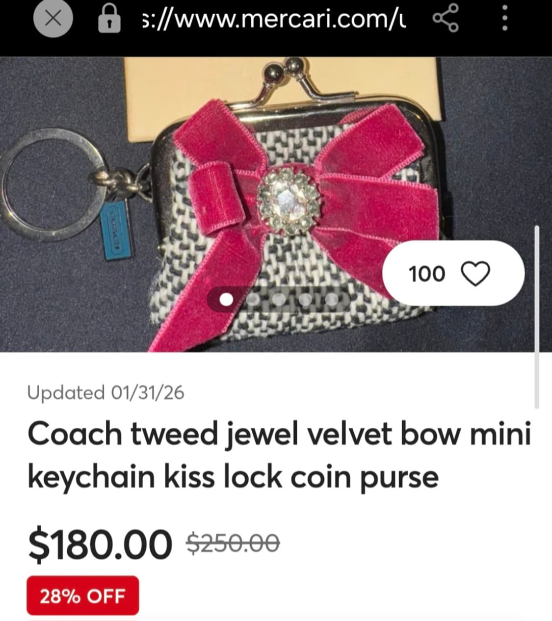 ##한정판)코치 미니 키스락 동전지갑 상품이미지2