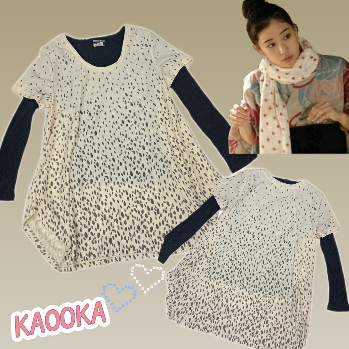 🪶하구미의 도트 패턴 레이어드 코디세트🪶 에스닉 히피 나나깔 그런지  상품이미지1