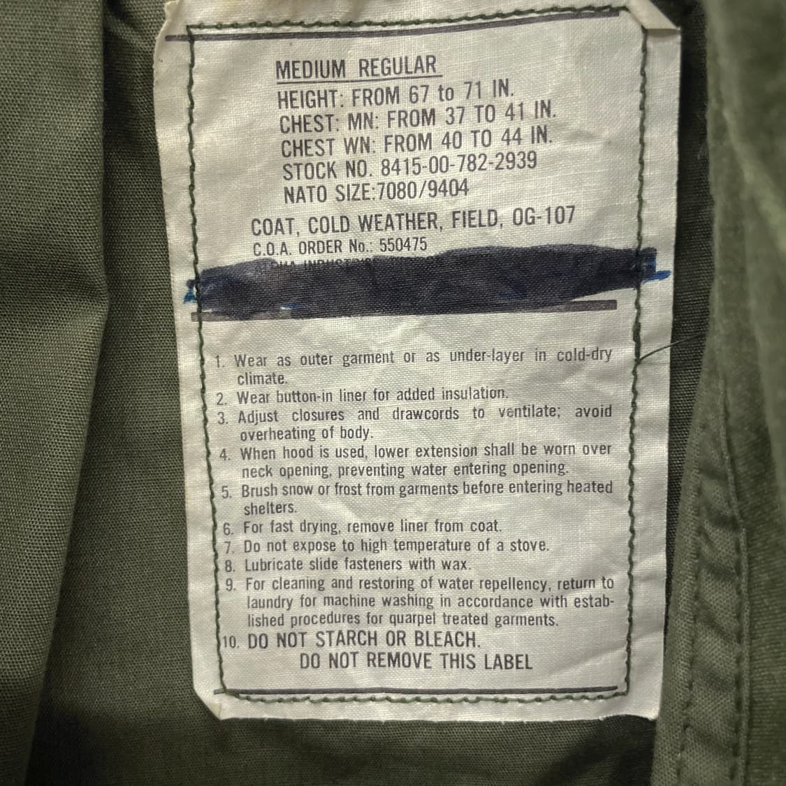70s 알파인더스트리 M-65 필드자켓 오리지널 밀리터리 야상 N355 상품이미지10