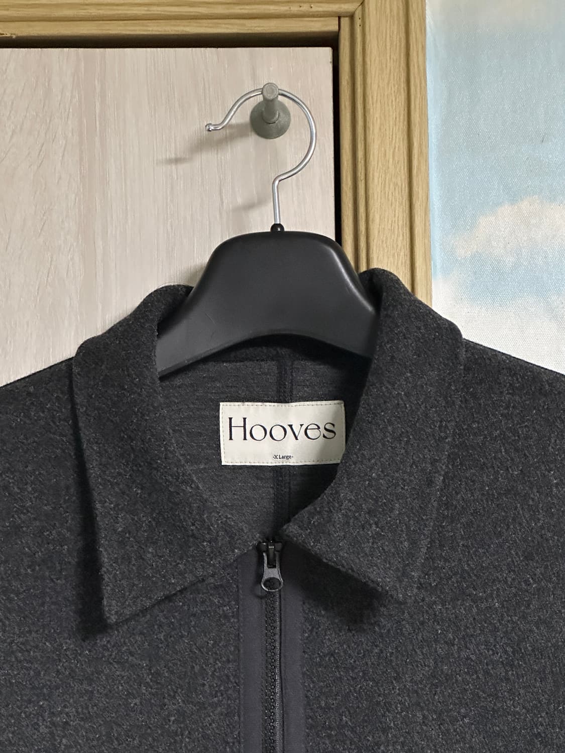 (XL) 후브스 패널 플리스 카라 집업 [차콜] 상품이미지3