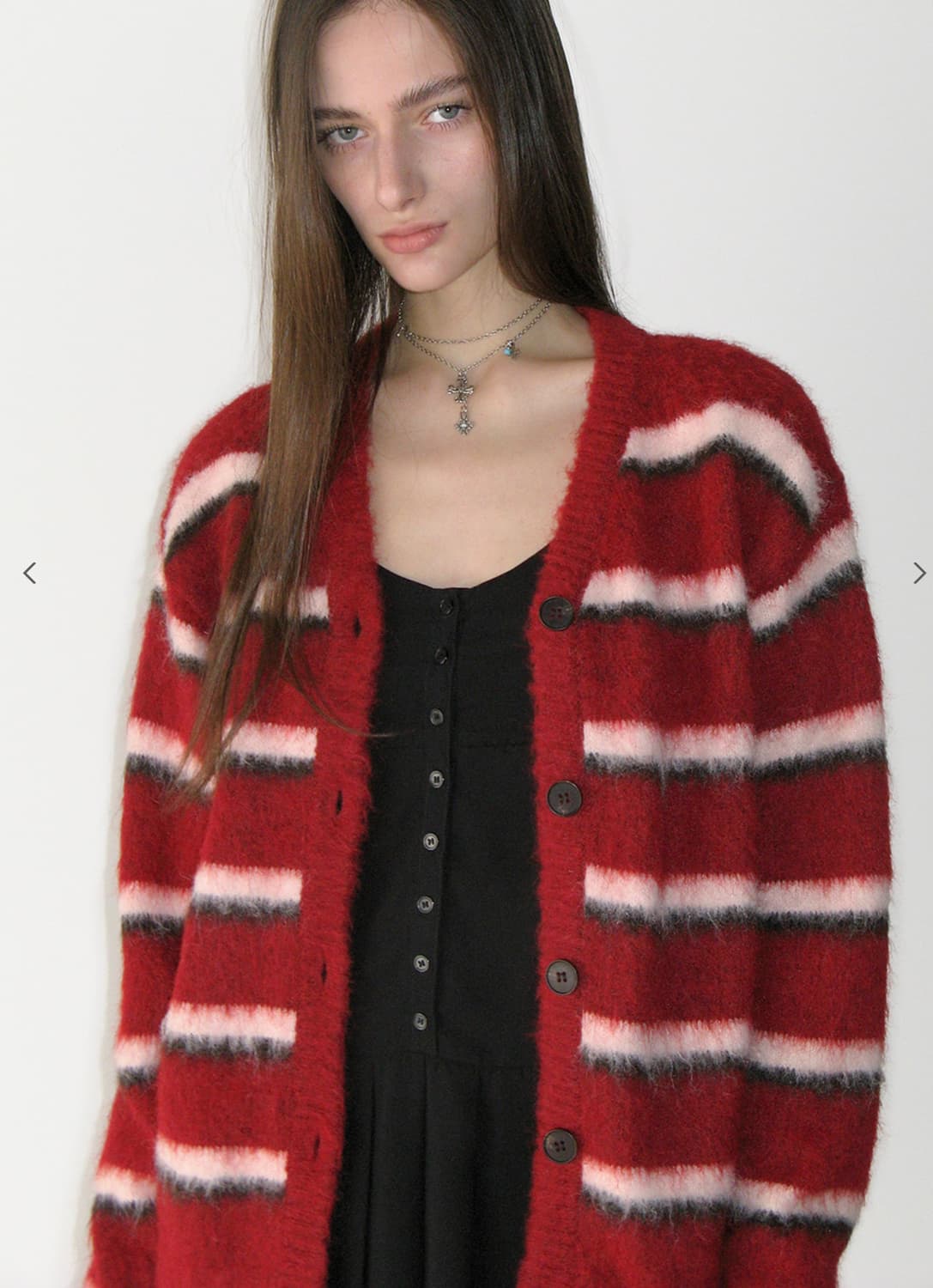 썬번프로젝트 헤어리 오버핏 가디건 버건디 상품이미지2