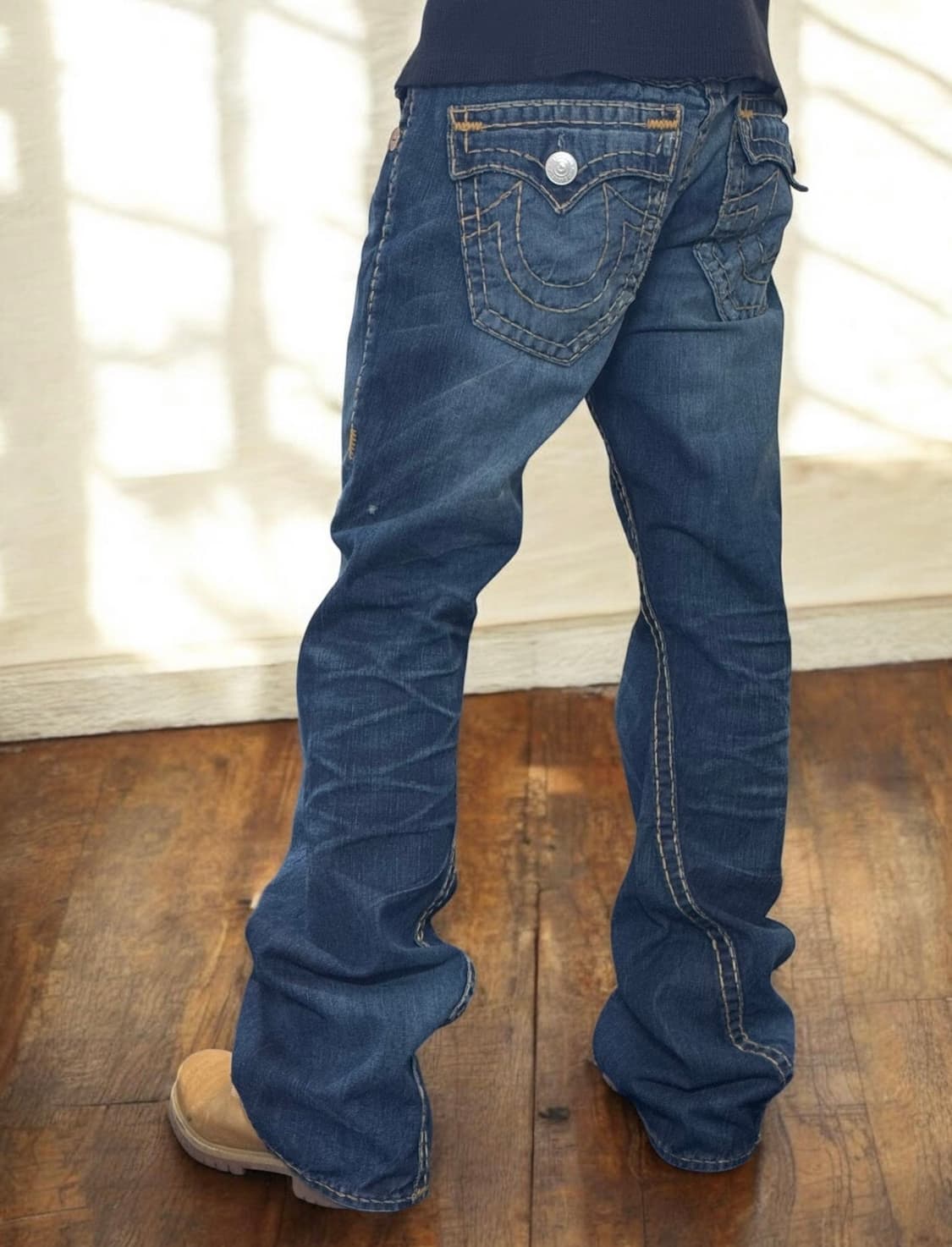 트루릴리전 월드투어 조이 슈퍼티 데미지 워싱 플레어 부츠컷 데님팬츠 상품이미지1