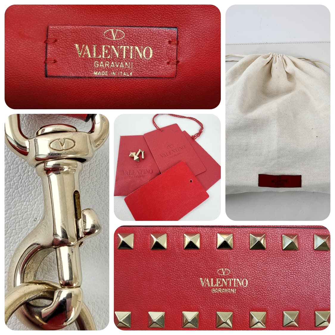 정품 발렌티노 락스터드 레드 크로스백 상품이미지9