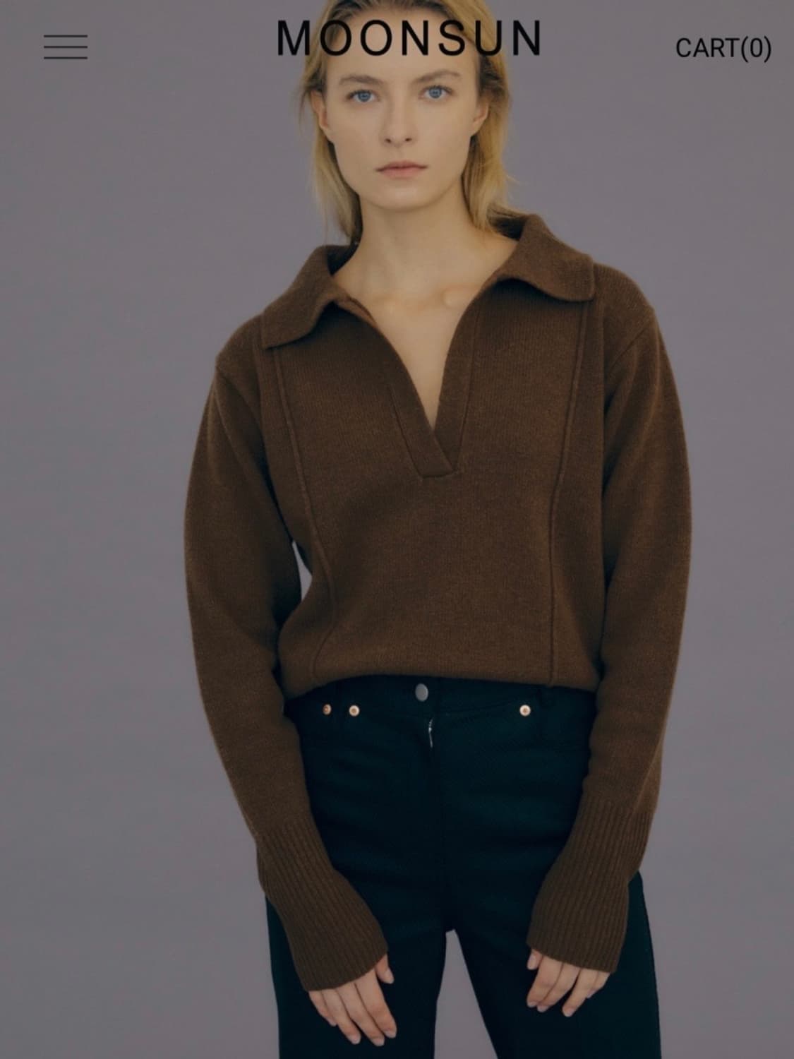 문선MOONSUN 카라 니트 상품이미지4