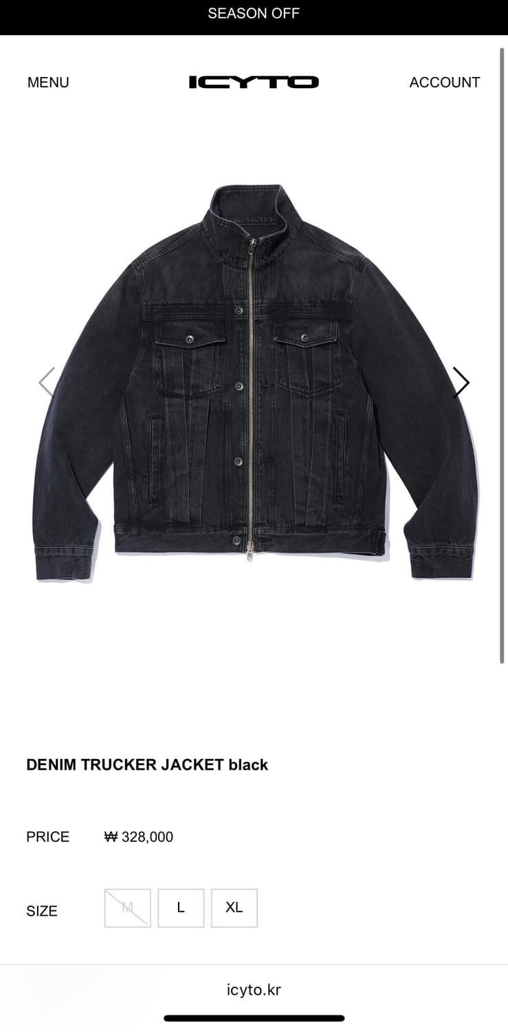 아이시토 데님 트러커 자켓 블랙 상품이미지1