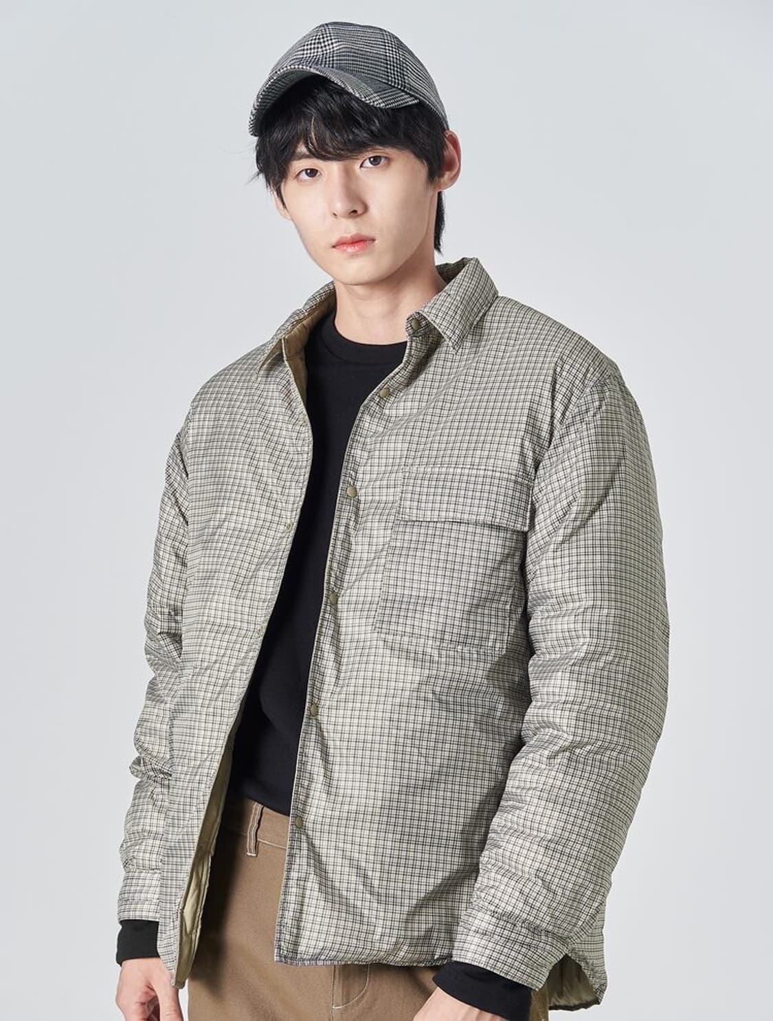 체크 리버시블 경량 패딩 상품이미지6