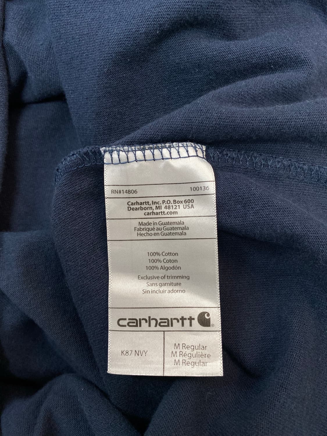  칼하트 먹색 포켓 티셔츠 M 상품이미지5