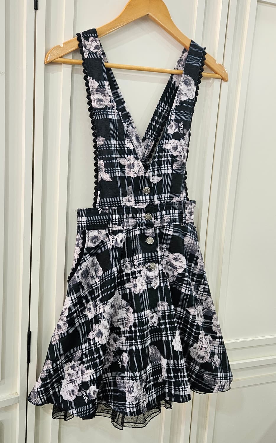 (엑시즈팜 포에티크) 체크 플라워 점퍼스커트 원피스 상품이미지2