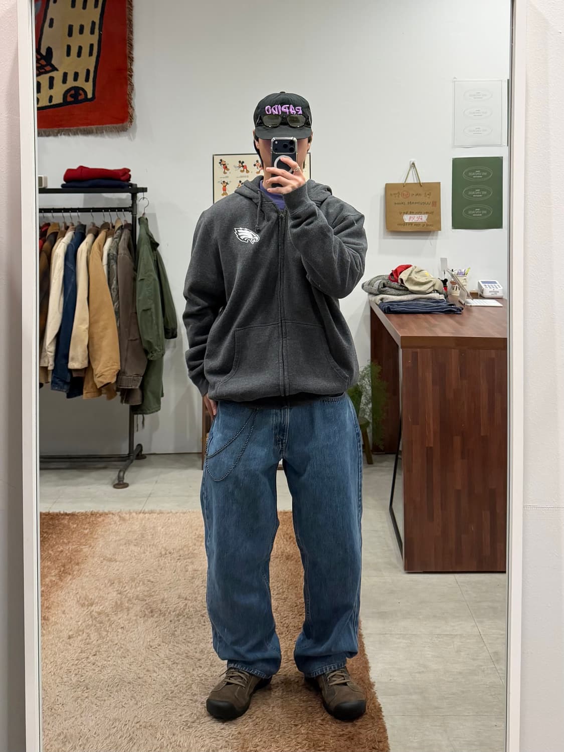 Majestic 마제스틱 NFL 필라델피아 이글스 스웻 후드 집업 상품이미지2