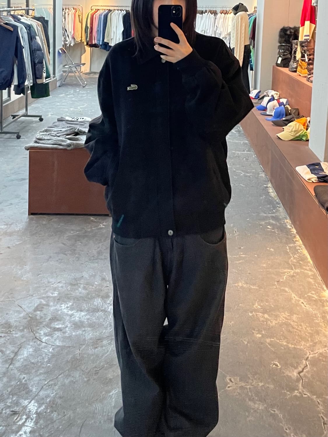 라코스테 블랙 울 봄버 블루종 자켓 H955 상품이미지1