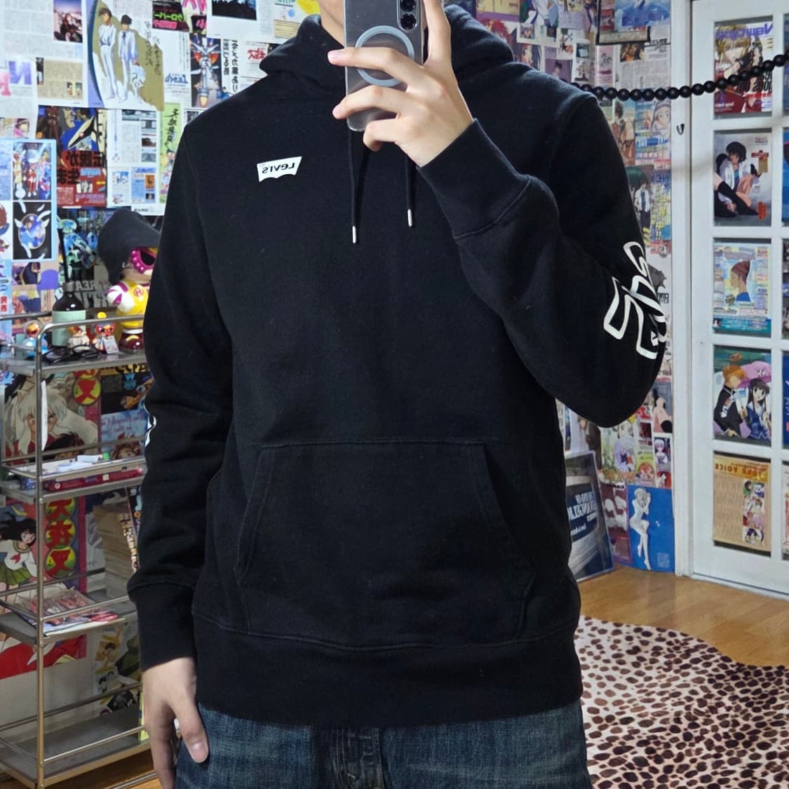 리바이스 미키마우스 프린팅 후드티 상품이미지1