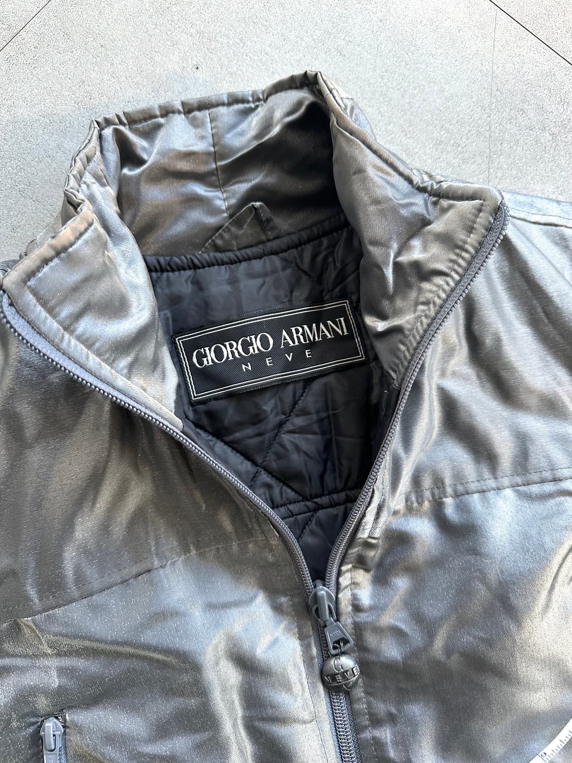 조르지오 아르마니 1997AW 아카이브 실버 봄버 자켓 상품이미지4