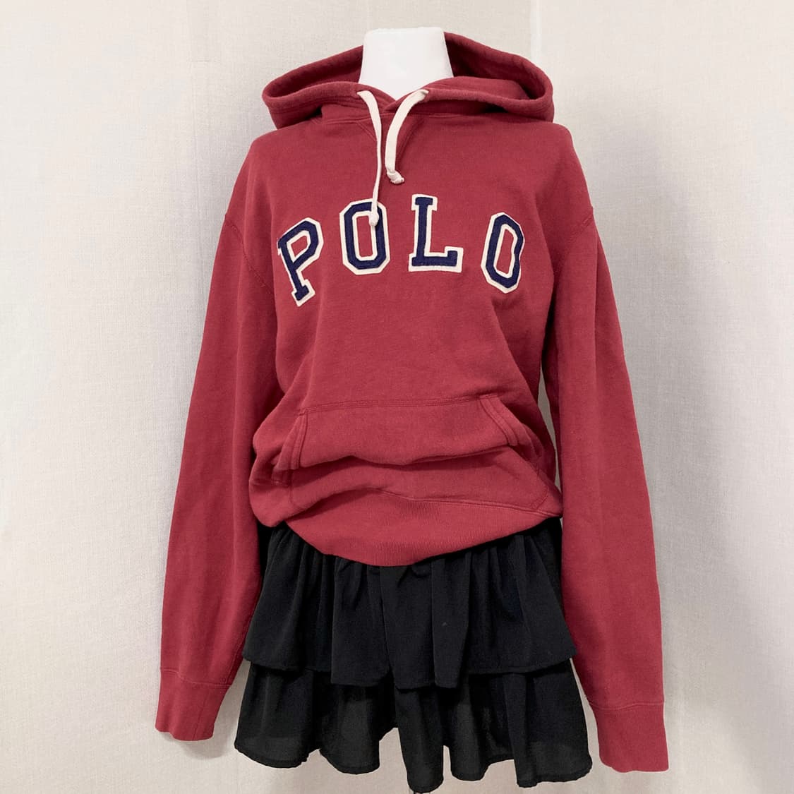 폴로 스펠로고 레드 후드티M 상품이미지1
