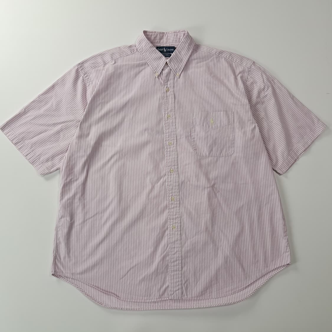 CK928 XL 폴로 90s 빅셔츠 베이비핑크 반팔 셔츠 남방 상품이미지1