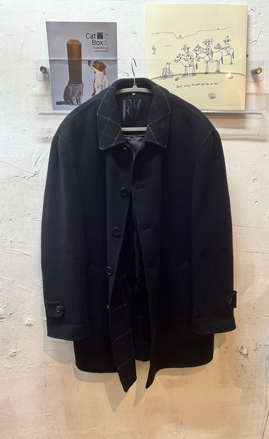 EZ 클래식 빈티지 울 하프 코트 상품이미지3