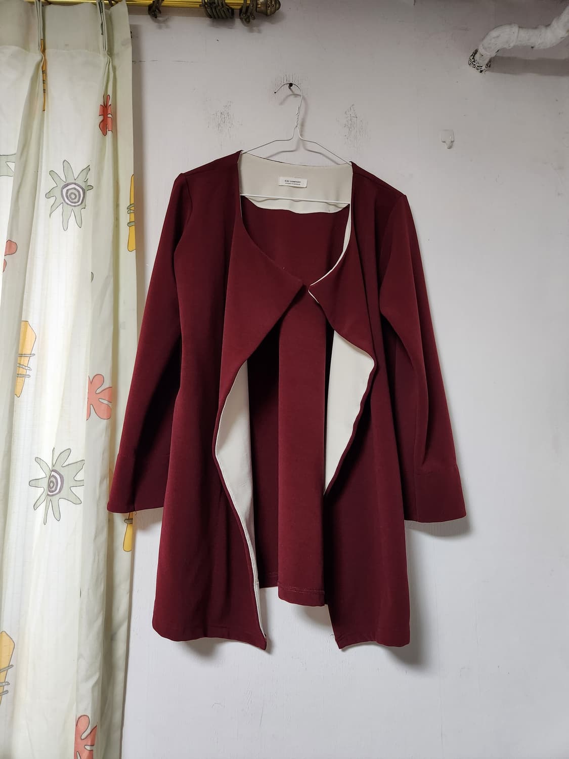 와인색 오픈형 가디건 간절기 자켓F 상품이미지1