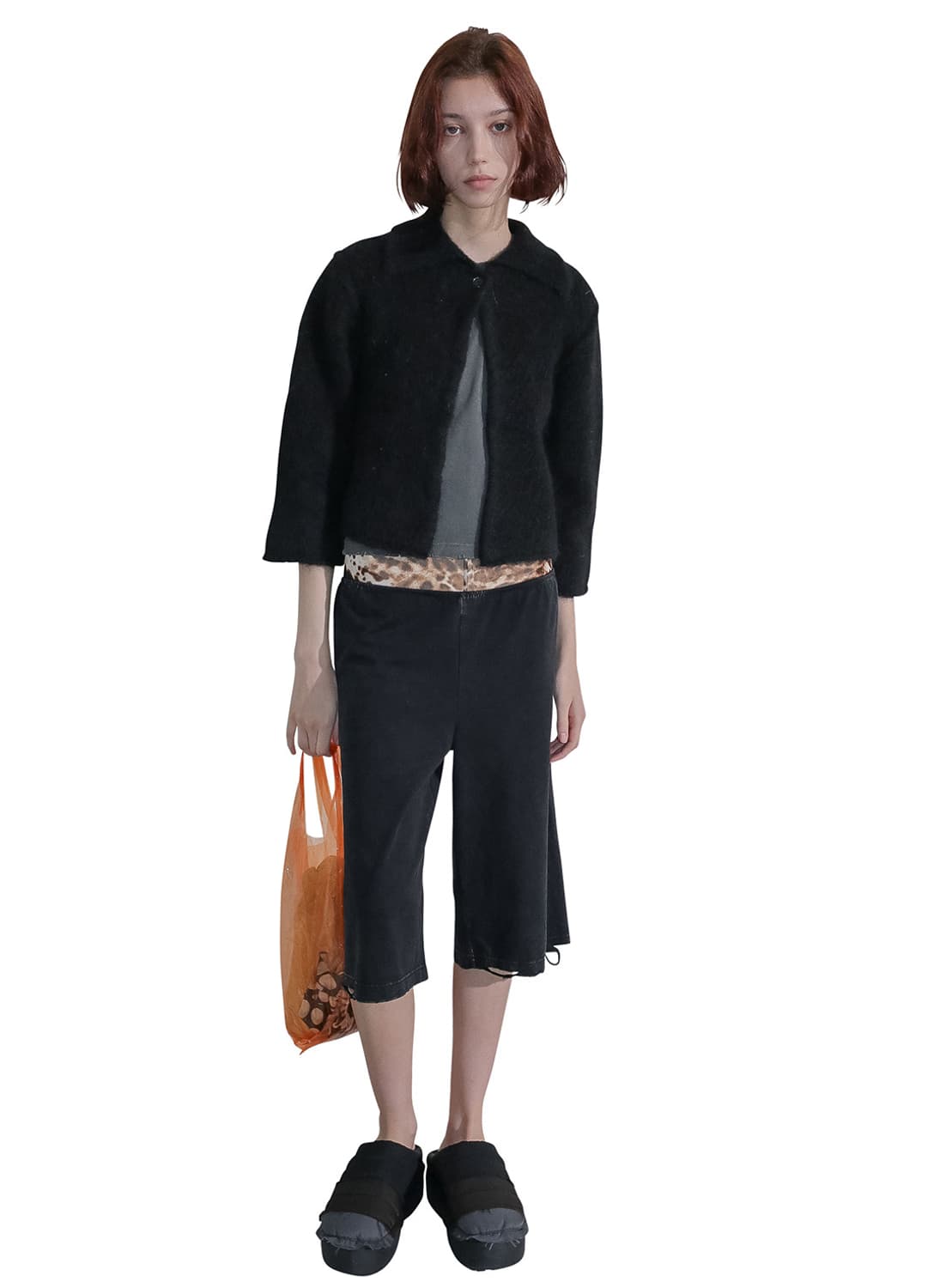 [F]퍼버즈 25fw Fluffy 알파카 가디건/블랙 상품이미지2