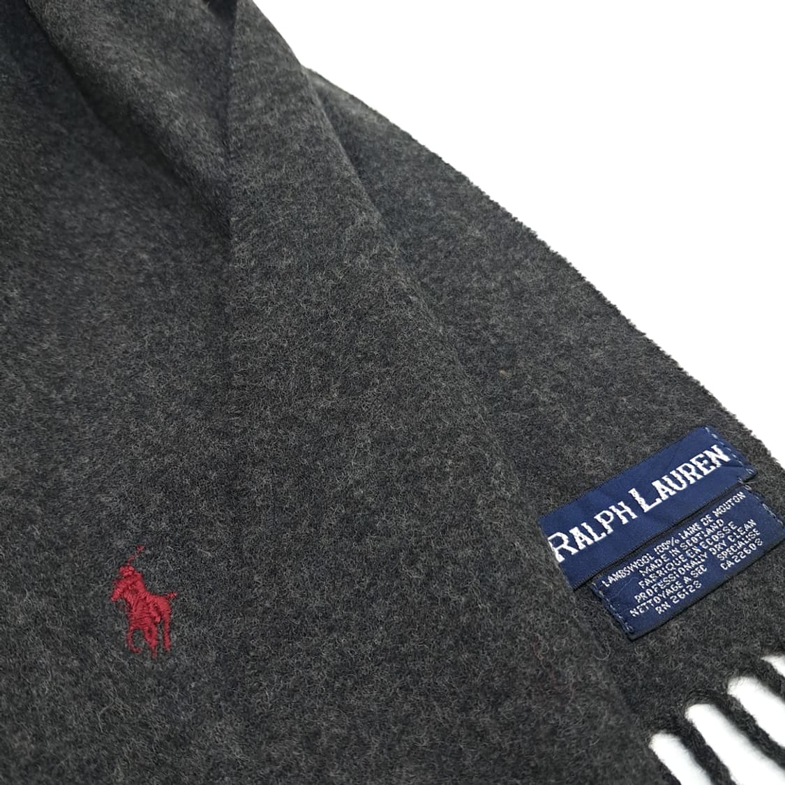 MX322 폴로 랄프로렌 차콜그레이 램스울 목도리 머플러 상품이미지5