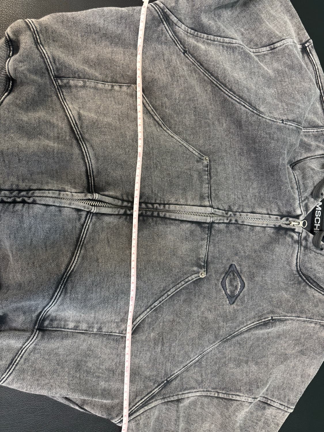 (실측확인해주세요) 미스치프 벌룬 후드 워시드 차콜 상품이미지9