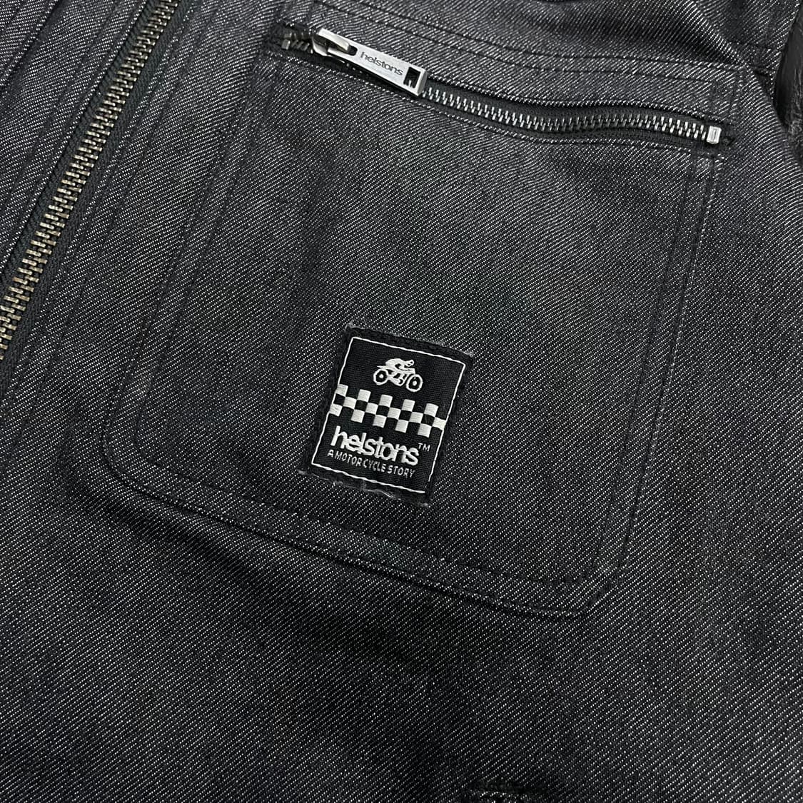 헬스톤스 Helstons 윈스턴 코튼 데님 레더 자켓  상품이미지4