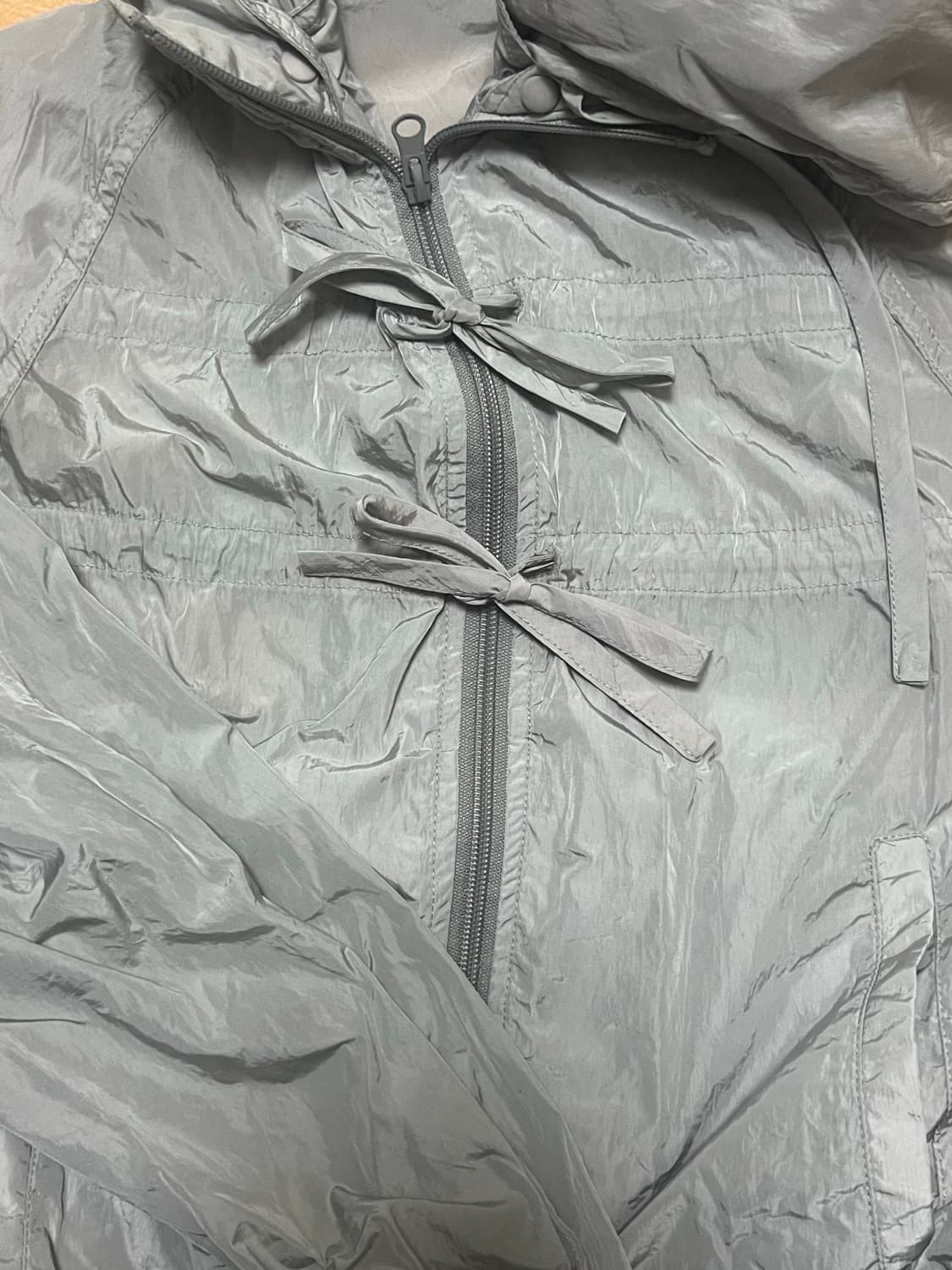 파르티멘토 우먼 쉬어 리본 트랙 자켓 라이트 그레이 상품이미지4