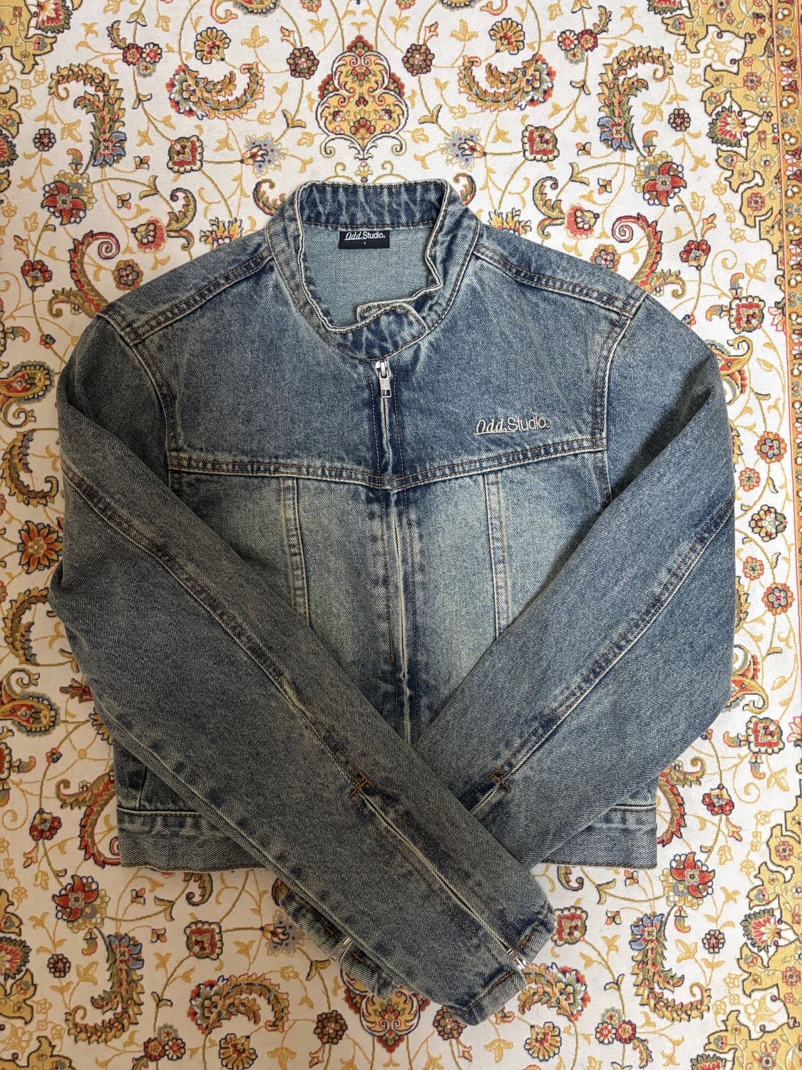 오드스튜디오 워싱 데님 크롭자켓 상품이미지1