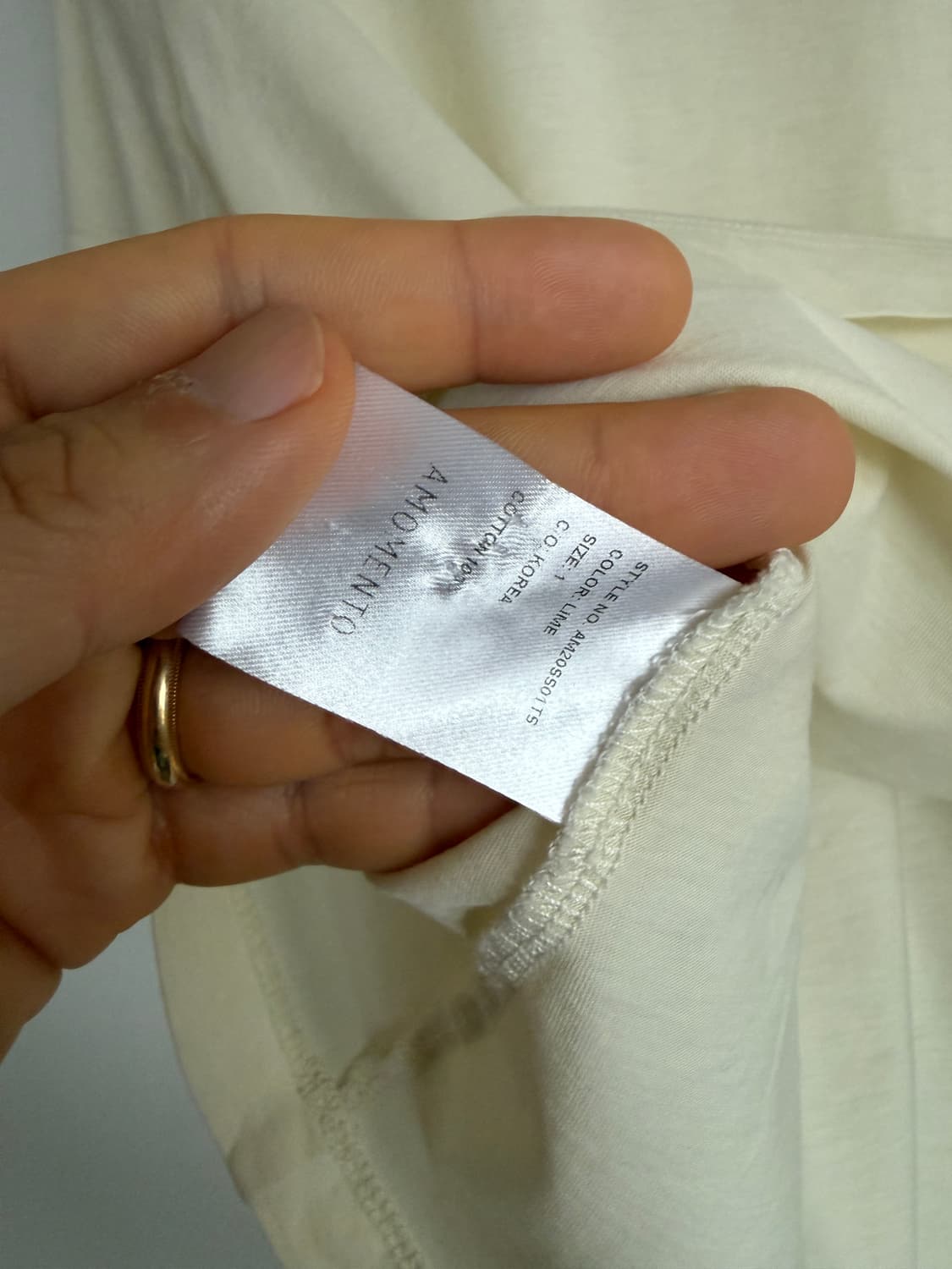 아모멘토(AMOMENTO) 코튼 반팔 티셔츠(얇은 소재감) 상품이미지6