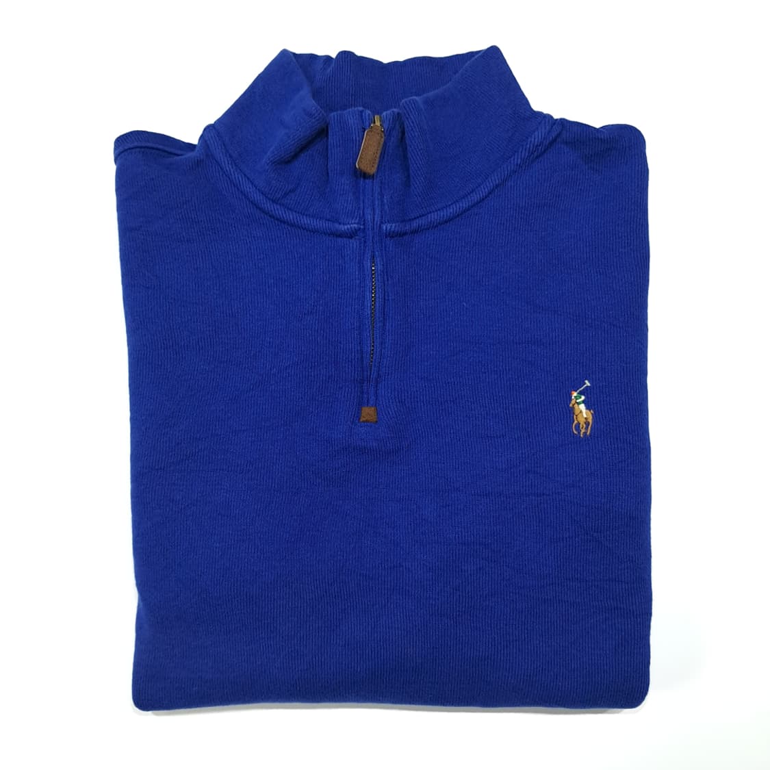CL385 XL 폴로 코튼 QR인증 로열블루 하프집업 니트 스웨터 상품이미지9