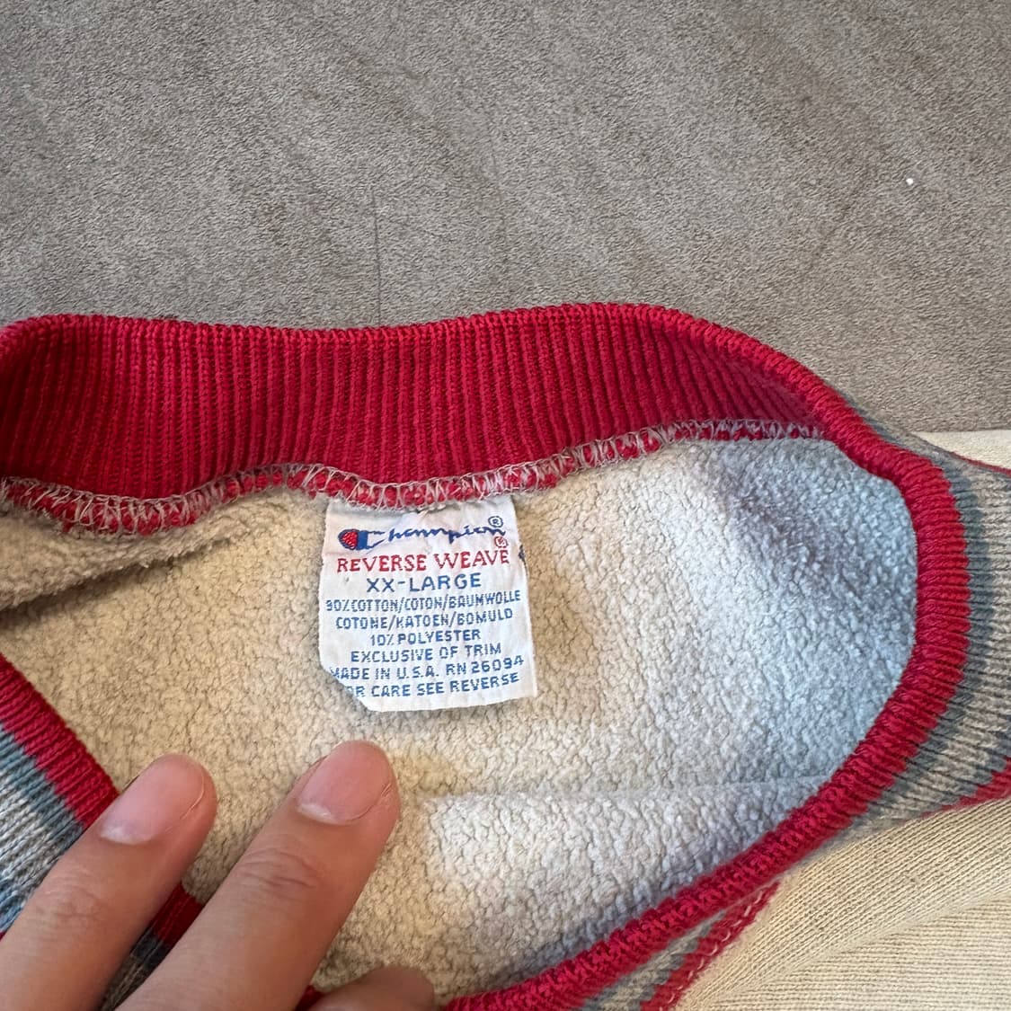 90년대 미국 생산 챔피온 리버스위브 라이트그레이 스웻셔츠 상품이미지5