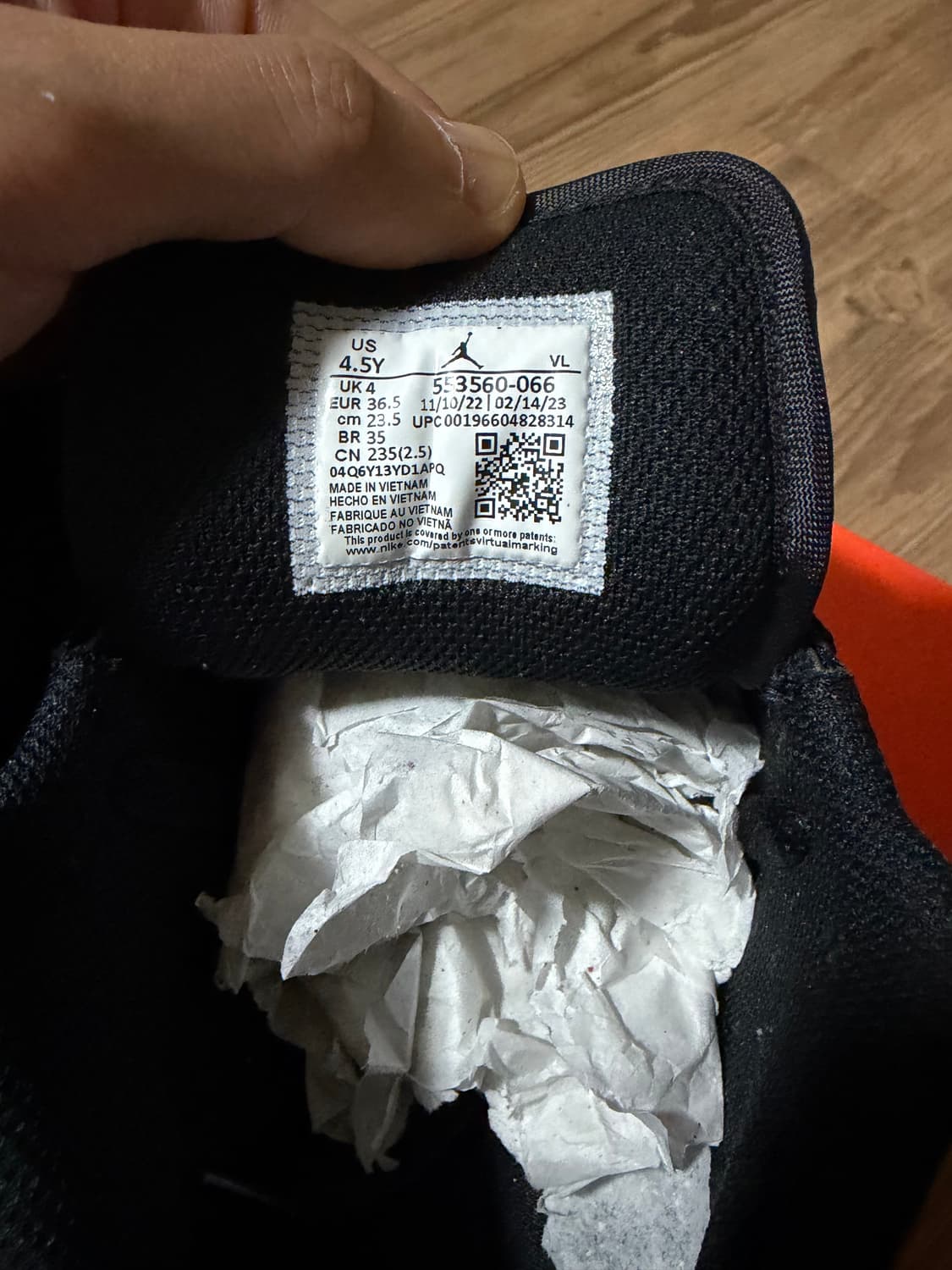 실착용적음] 나이키 에어 조던 1 로우 GS 얼터네이트 브레드 토 230 상품이미지5